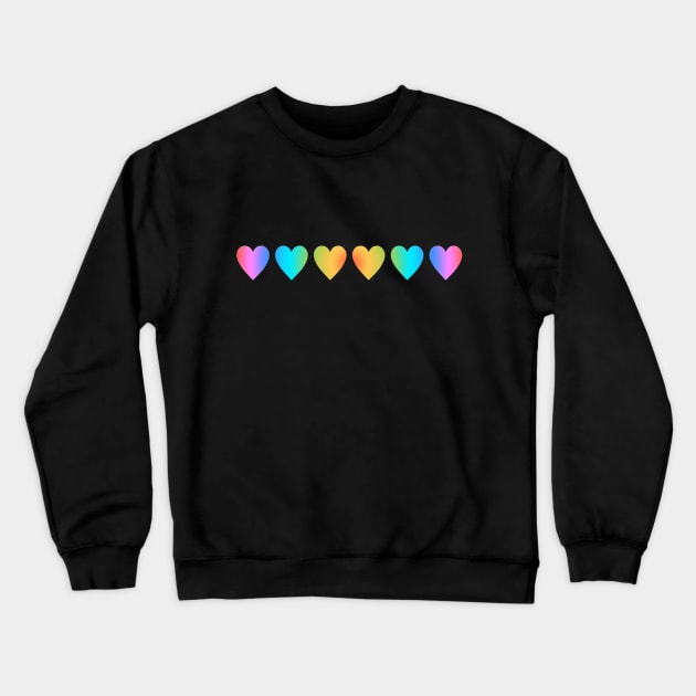 Rainbow Hearts Crewneck Sweatshirt by thecrazyones